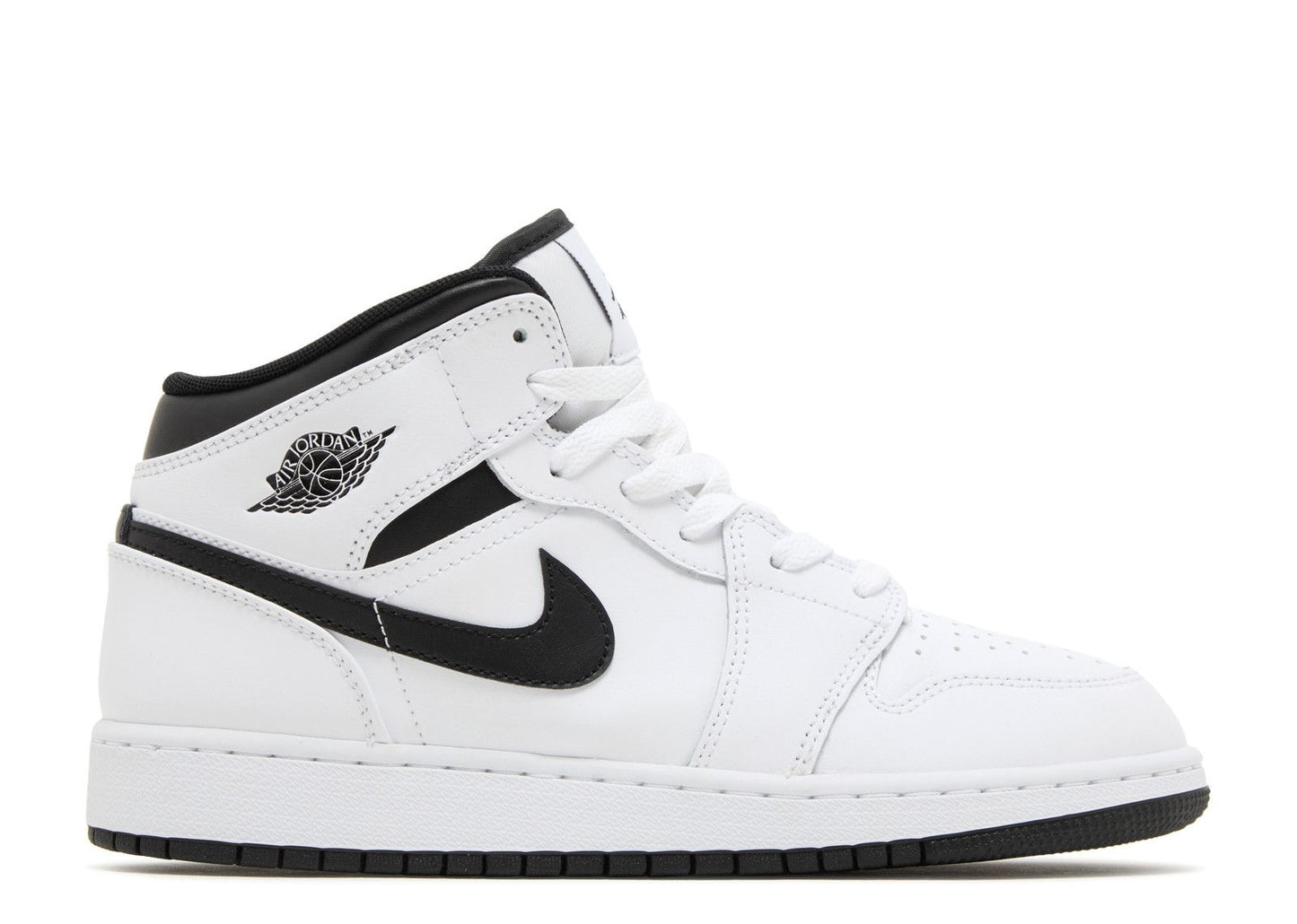 Air Jordan 1 Mid "White/Black" (GS) (434)