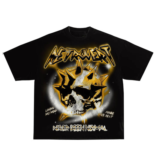 Retrovert Yellow Skull Tee "Black" (434)
