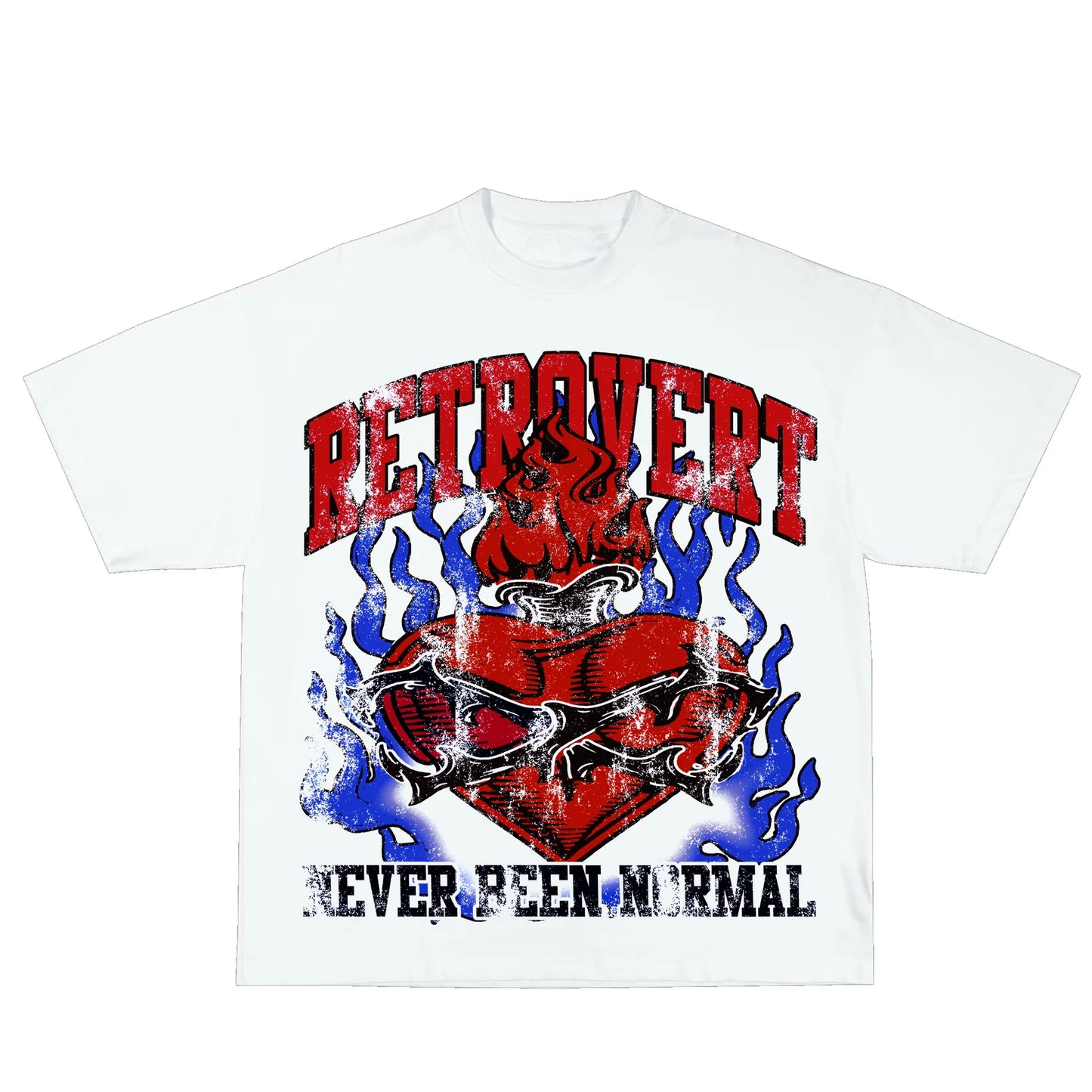 Retrovert Heart Thorn Tee "Blue/Red" (434)