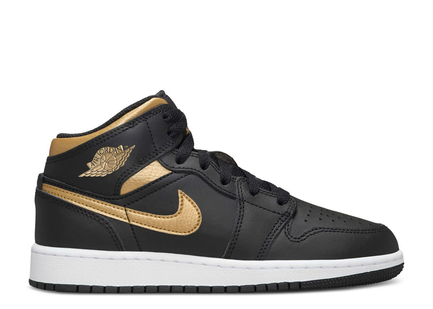 Air Jordan 1 Mid "Black/Gold" (GS) (434)