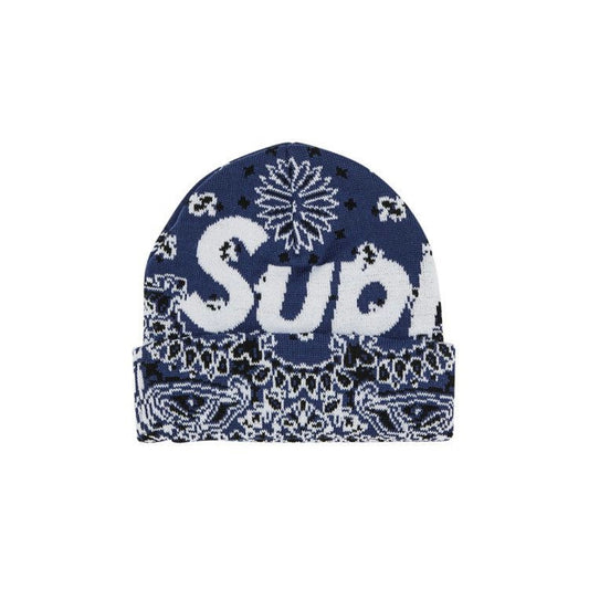 Supreme Big Logo Beanie “Blue Bandanna” (276)