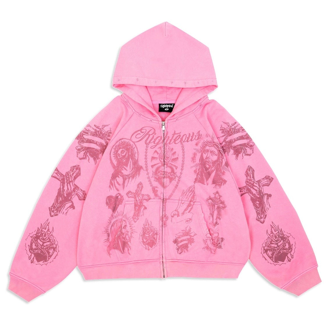 Righteous Tatted Believer Zip Up "Pink" (434)