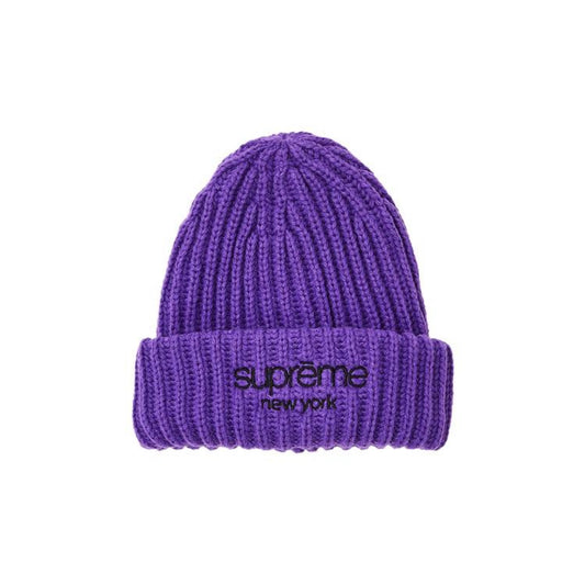 Supreme Classic Logo Chunky Ribbed Beanie “Purple”