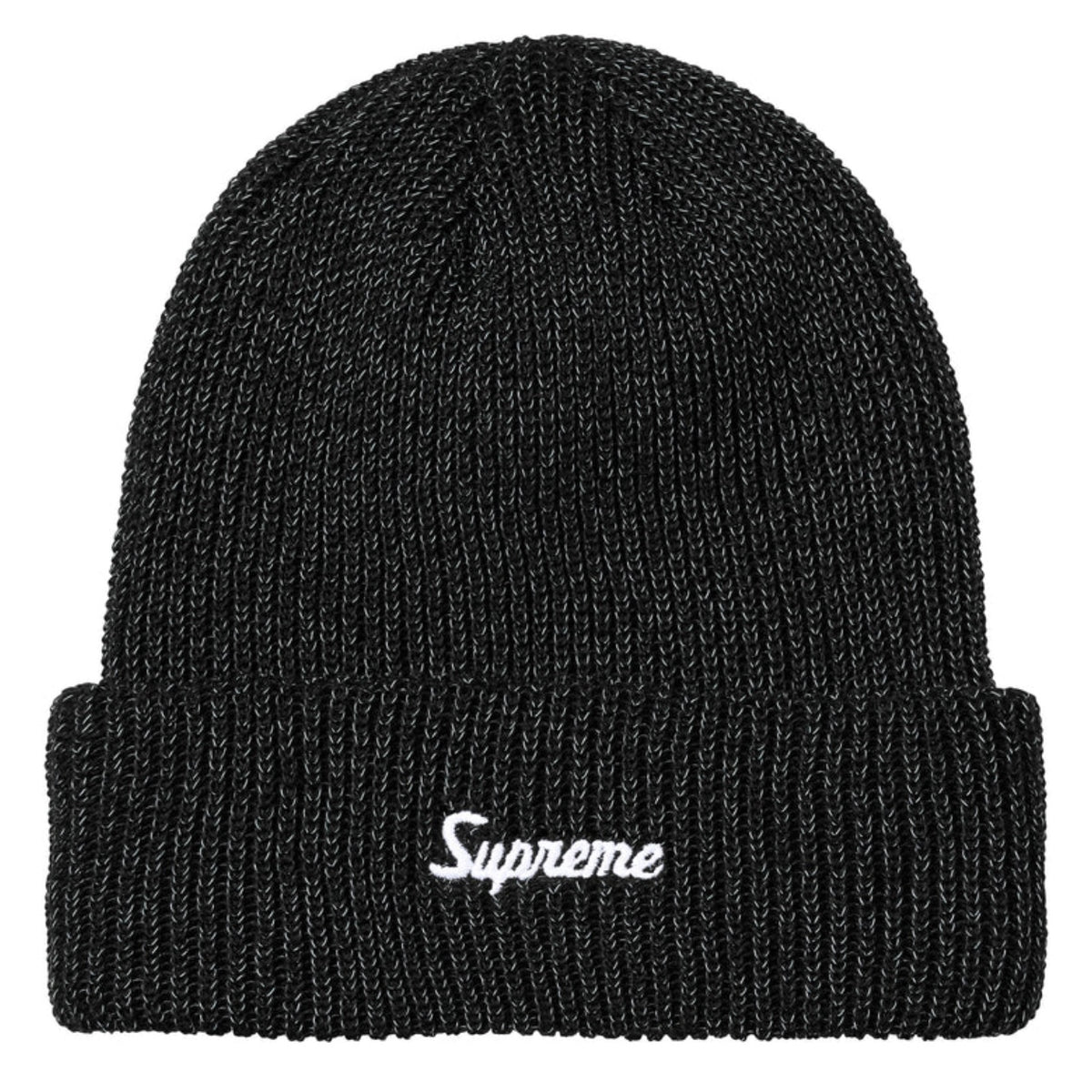 Supreme Loose Gauge Beanie “Black Reflective" (434)
